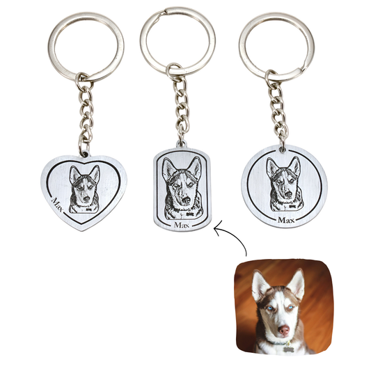 Tag Pet Engraved Keychain