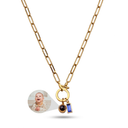 Paperclip Birthstone Projection Necklace