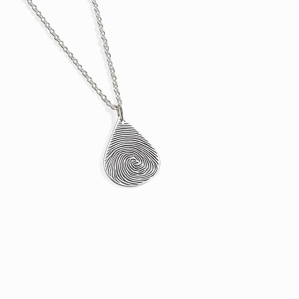 teardrop fingerprint necklace