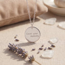 Handwriting Necklace Round Pendant