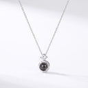 Forever In My Heart Projection Necklace in silver on a white background