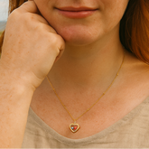 Floating Heart Birthstone Necklace