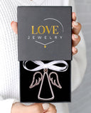 Angel Projection Christmas Ornament in silver, presented in a Love Jewelry gift box