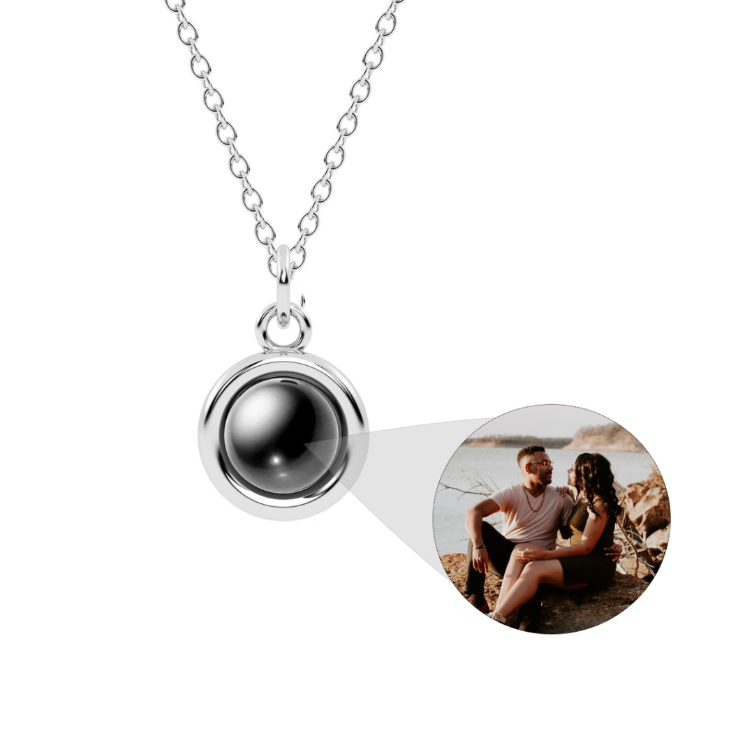 round photo necklace for her