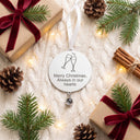 Minimalist Projection Christmas Ornament in a festive Christmas flat lay