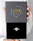 Engraved Heart Ring in silver, presented in a Love Jewelry gift box