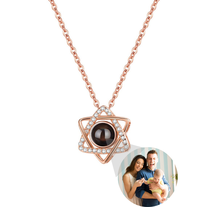 stylish projector necklace with photo inside