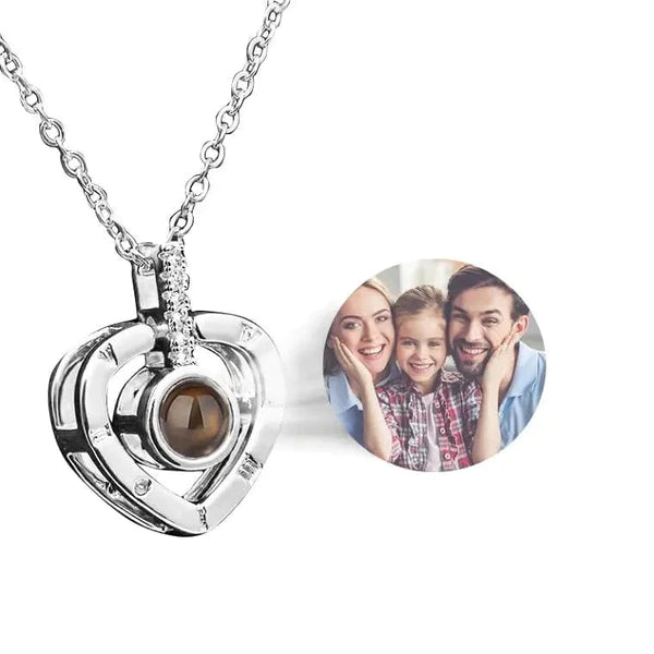 gift for her silver projector necklace