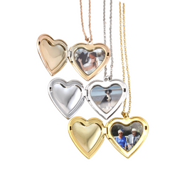 Heart Photo Locket Necklace