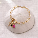 Paperclip Birthstone Projection Bracelet