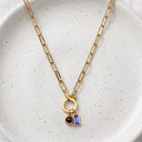 Paperclip Birthstone Projection Necklace