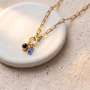 Paperclip Birthstone Projection Necklace