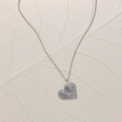 Heart Double Fingerprint Necklace