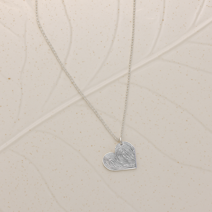 Heart Double Fingerprint Necklace