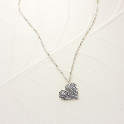 Heart Double Fingerprint Necklace