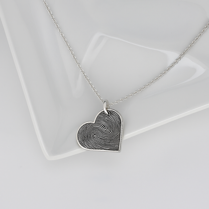 Heart Double Fingerprint Necklace