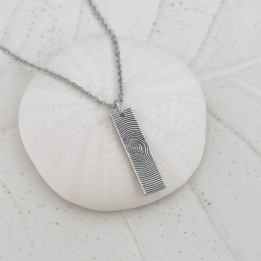 bar fingerprint necklace