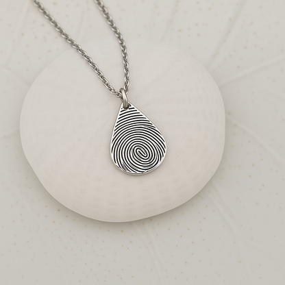 Teardrop Fingerprint Necklace
