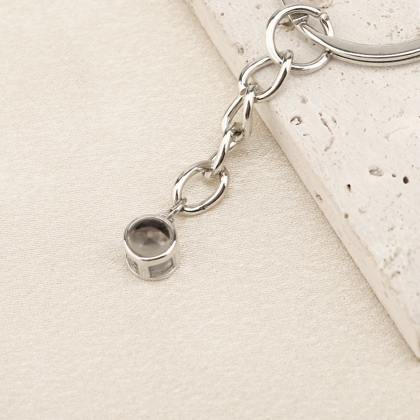 "embrace memories with minimalist projection keychain"