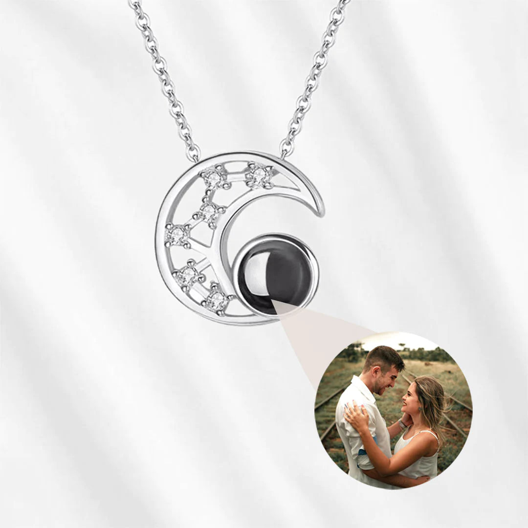 "midnight moon projection necklace: illuminate your style"