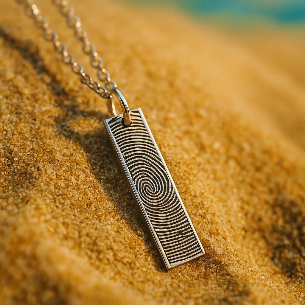 bar fingerprint necklace