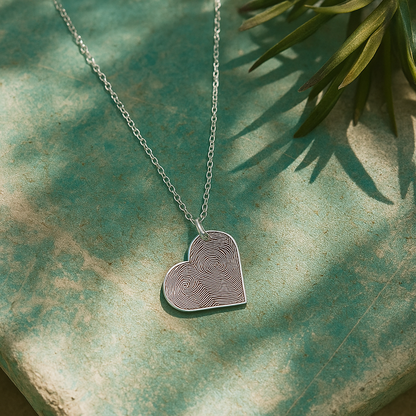 Heart Double Fingerprint Necklace