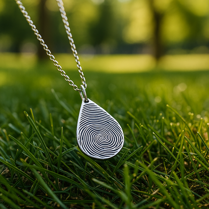 Teardrop Fingerprint Necklace