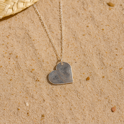 Heart Double Fingerprint Necklace