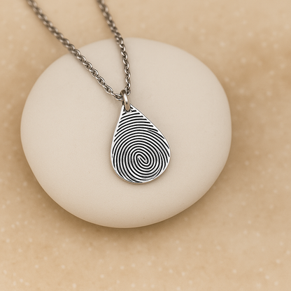 Teardrop Fingerprint Necklace