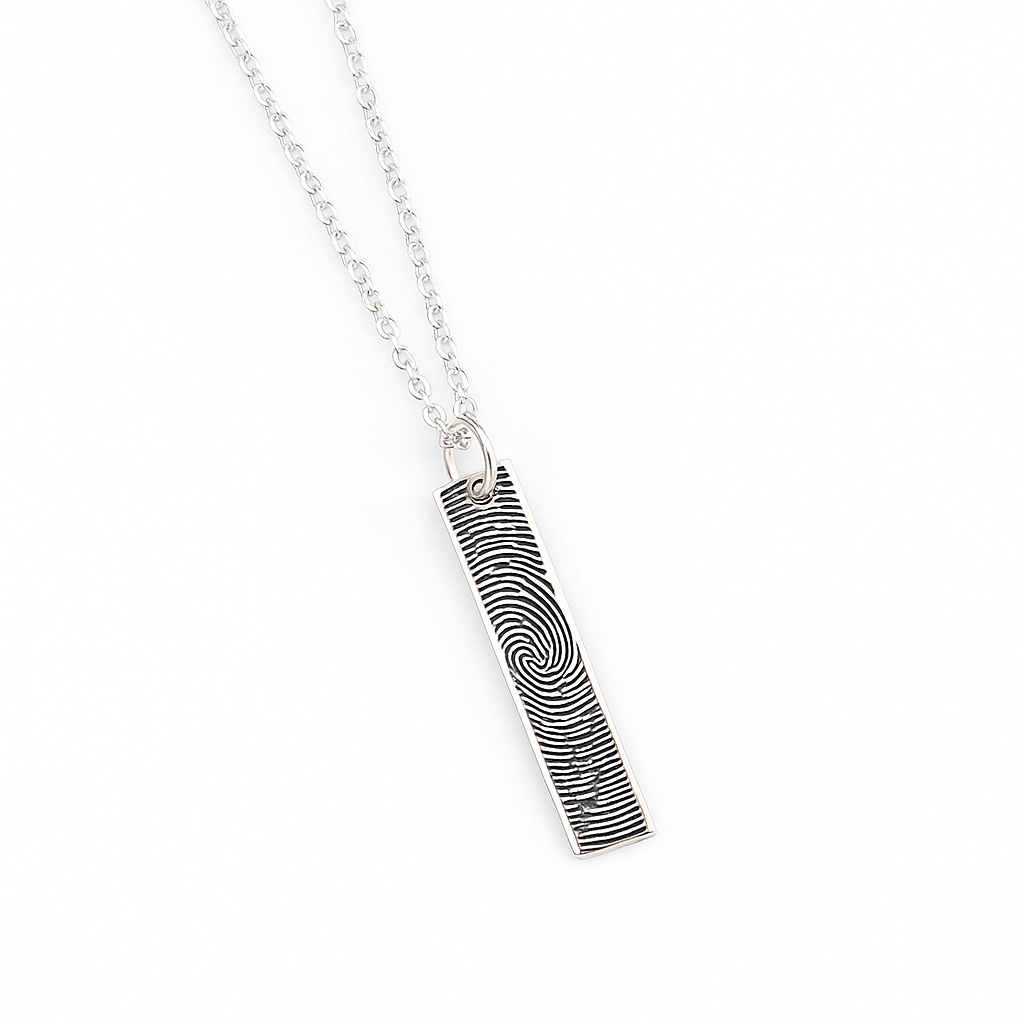 bar fingerprint necklace